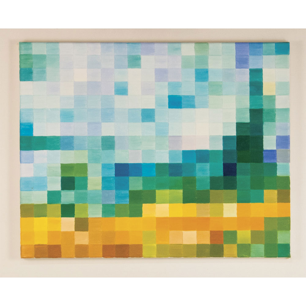 nicole rhino oil on canvas pixel landscape